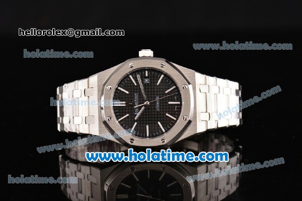 Audemars Piguet Royal Oak Best Edition Citizen 9015 Automatic Full Steel with Stick Markers and Black Dial (Z) - Click Image to Close